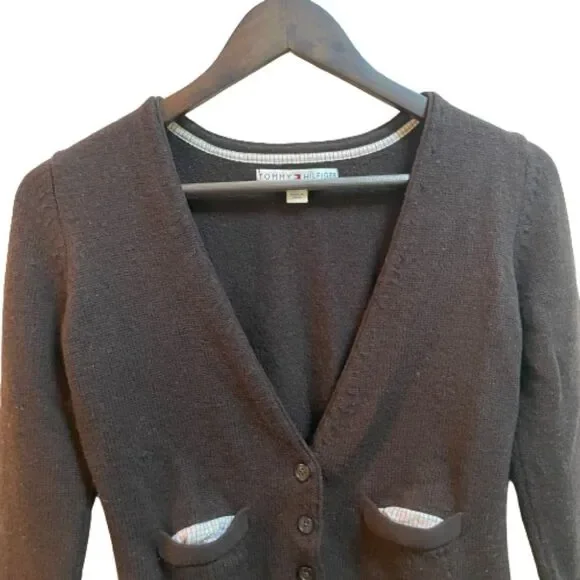 Tommy Hilfiger Women's Knitted Merino Wool Button Up Sweater Small - Picture 2 of 11